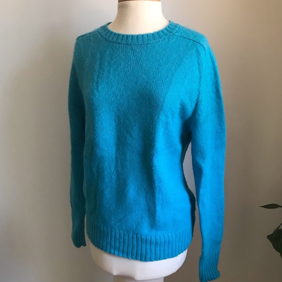 True Vintage Turquoise Blue Wool Blend Sweater - Picture 3 of 7